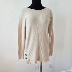 Cyrus Oatmeal Beige Sweater Neutral Super Soft Cozy Preppy Old Money Small